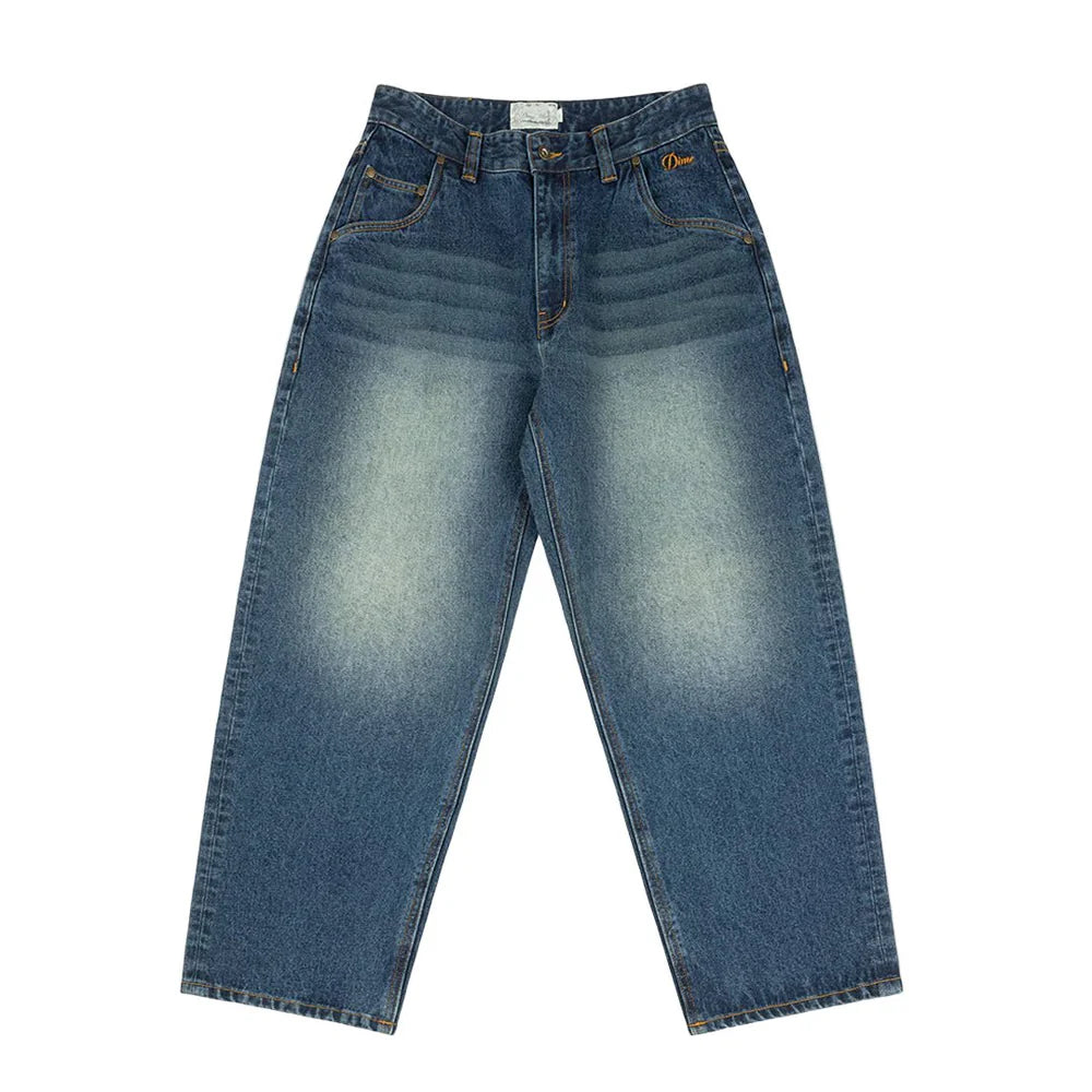 Dime Baggy Denim Pants - Sandblasted Night Indigo