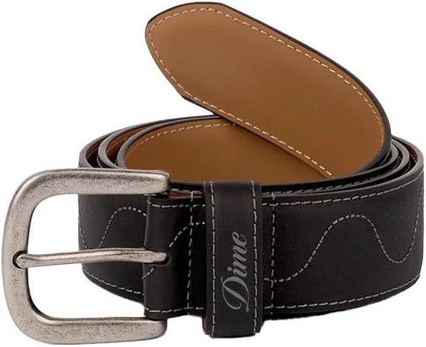 Dime Desert Leather Belt - Black
